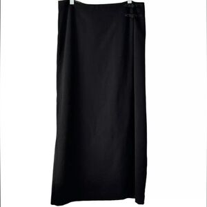 Vintage Lauren Ralph Lauren Wool Maxi Skirt Oriental Women’s Size 8 Black Wrap